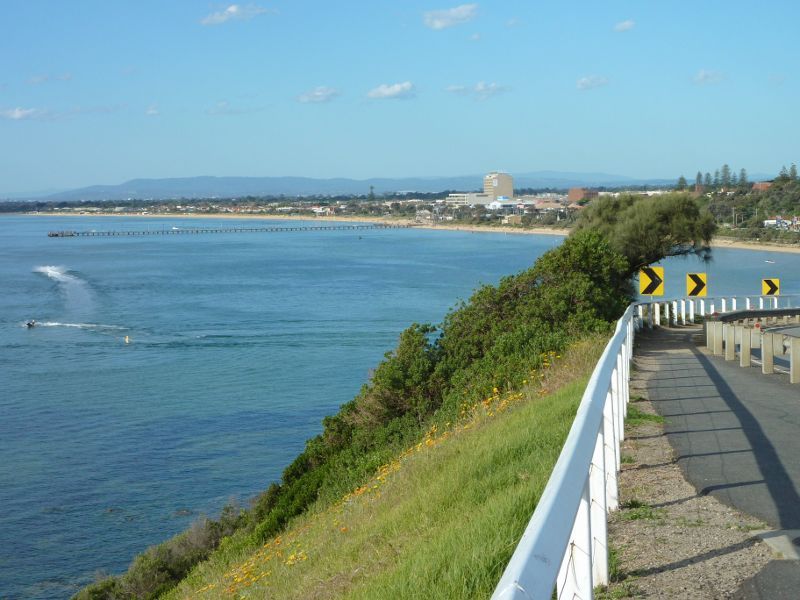 Frankston - Olivers Hill, Nepean Highway: View along walking track descending down Olivers Hill