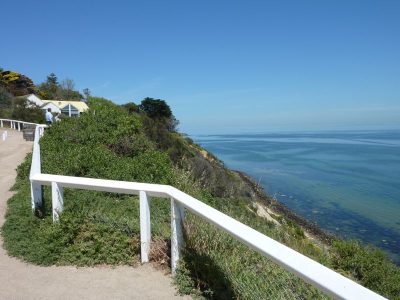Frankston - Olivers Hill, Nepean Highway: South-westerly view along coast