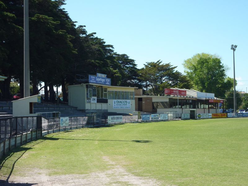 Frankston - Frankston Park: Football club buildings along oval