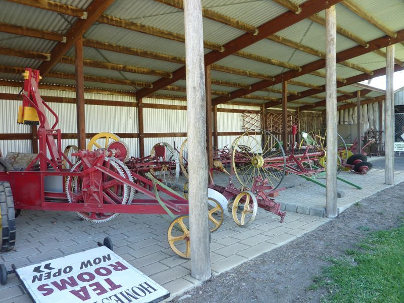 Frankston - Ballam Park Homestead, Cranbourne Road: Old farming equipment display shelter