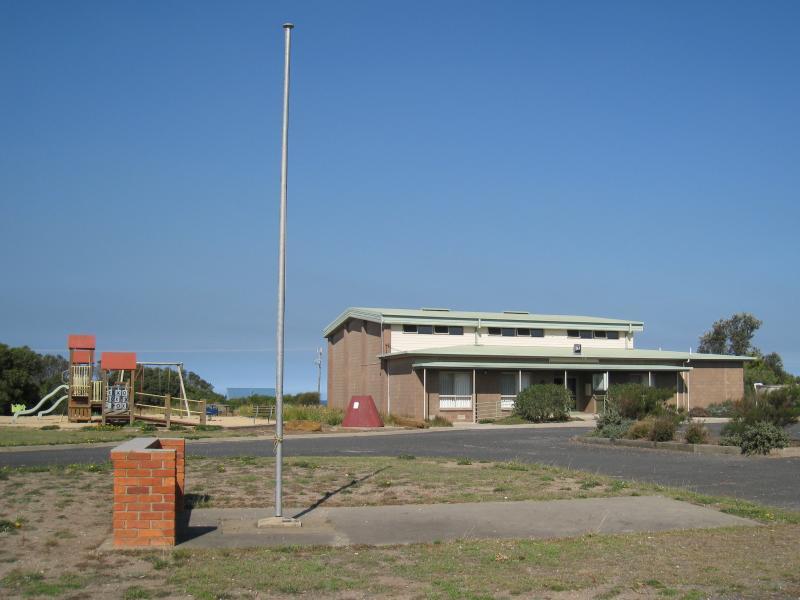 Golden Beach - Community Centre, Surf Edge Drive opposite Blue Water Avenue: Hall and flag pole