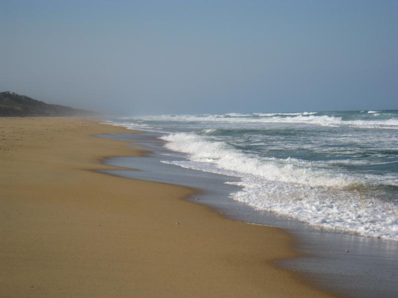 Golden Beach - Paradise Beach township, camping area on The Boulevard near 30th Street: View north-east along beach