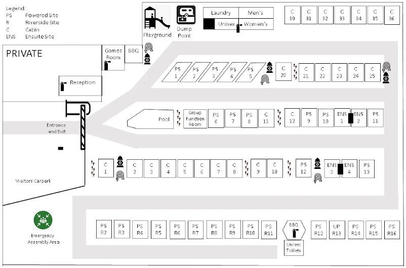 Lake Hamilton Motor Village & Caravan Park - Park map