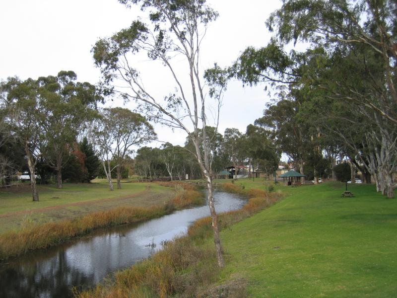 Hamilton - Apex Park, Apex Drive: View south along Grange Burn from Ballarat Rd