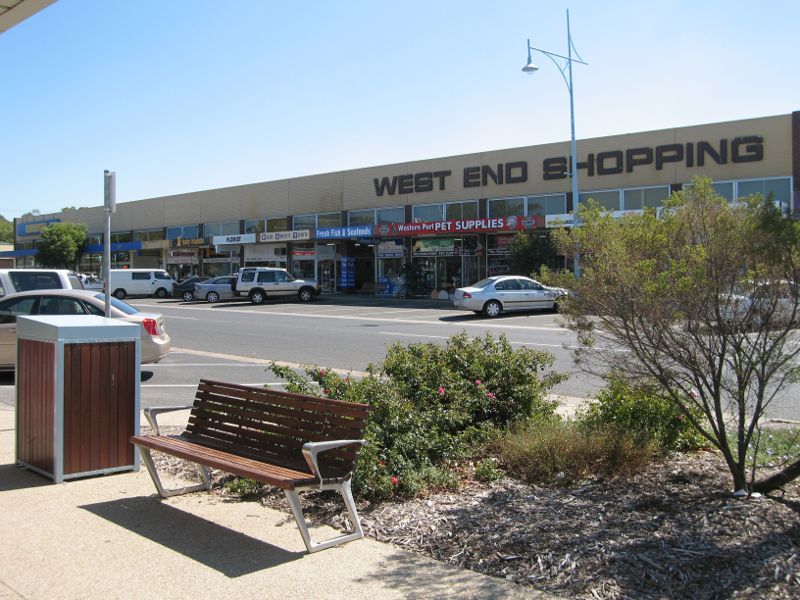 Hastings - Commercial centre and shops, High Street precinct: West End Shopping strip, view west along High St towards Queen St