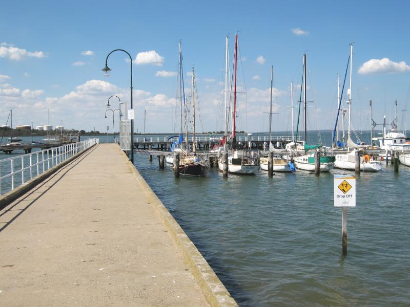 Hastings - Hastings Jetty and Pelican Park Recreation Centre: View east along jetty