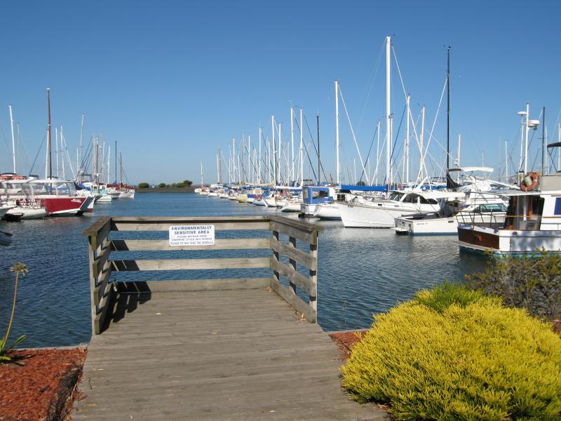 Hastings - Western Port Marina: View east across Marina at viewing platform