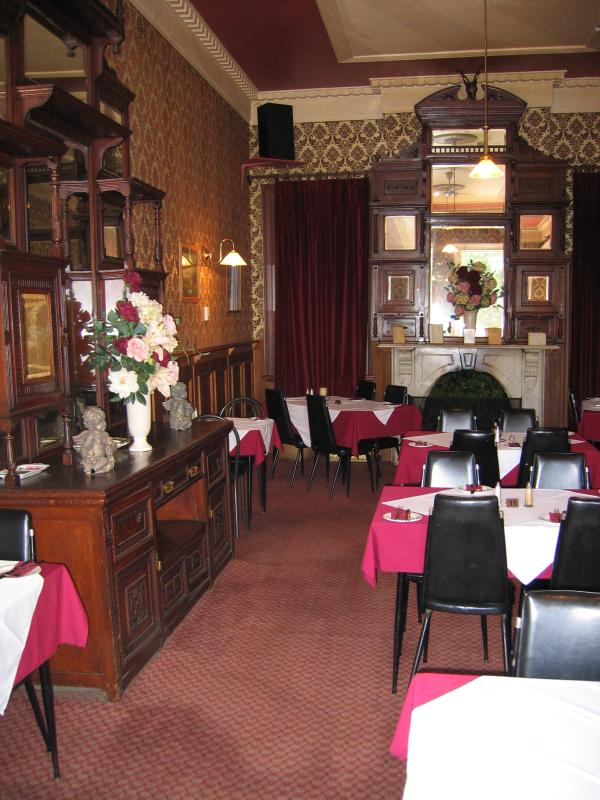 Healesville - Shops and commercial centre, Nicholson Street west of Badger Creek Road: Bistro dining room, Grand Hotel