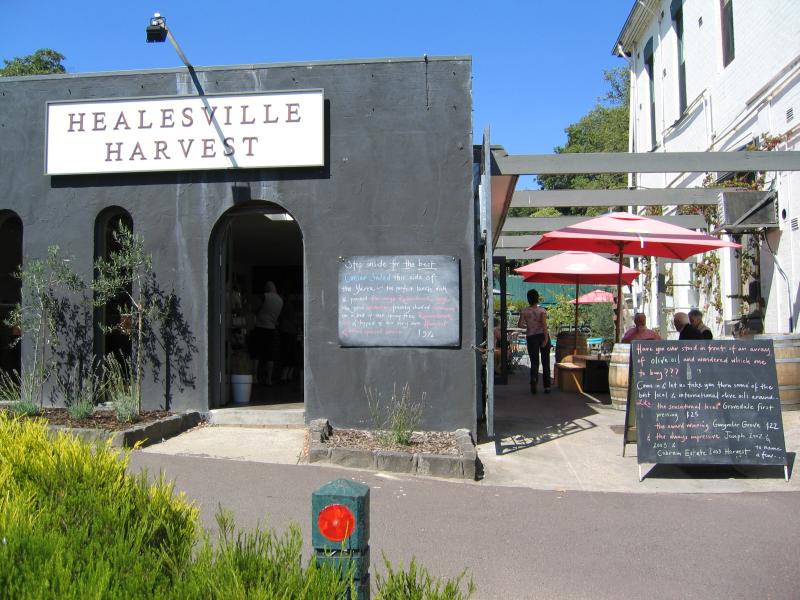Healesville - Shops and commercial centre, Nicholson Street west of Badger Creek Road: Healesville Harvest next to Healesville Hotel