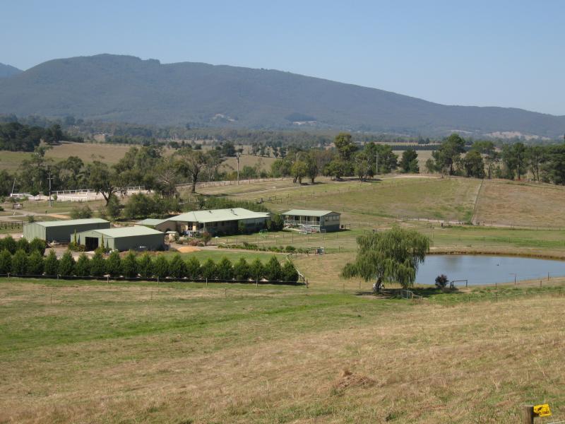 Healesville - Yarra Glen Road: View south, Yarra Glen Rd west of Mount Vue Rd