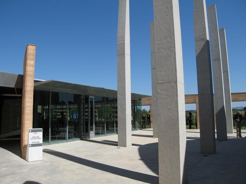 Healesville - TarraWarra Estate winery, Yarra Glen Road: Entrance to wine bar and cellar door