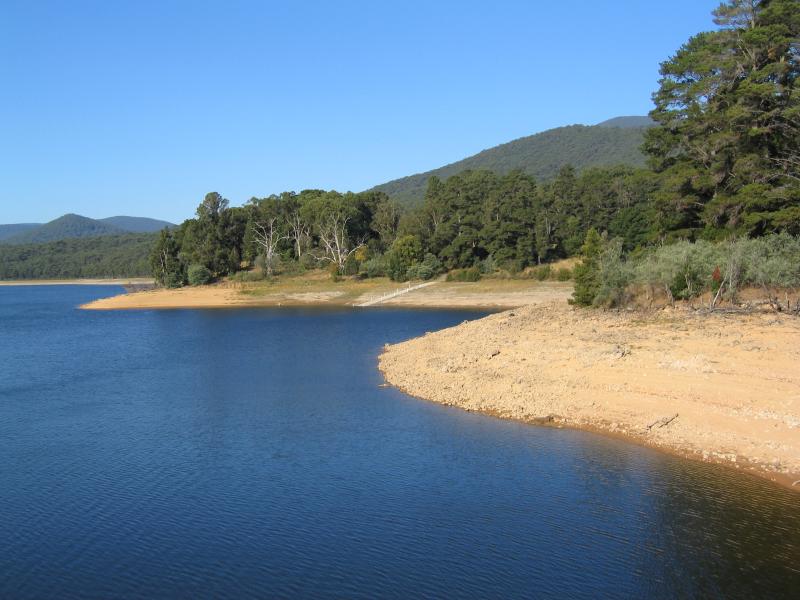 Healesville - Maroondah Reservoir: View east from dam wall