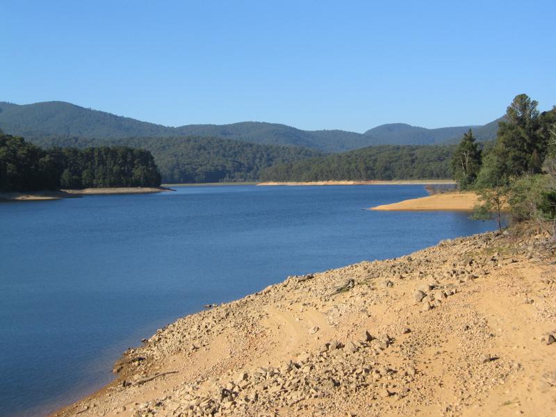 Healesville - Maroondah Reservoir: View east from dam wall