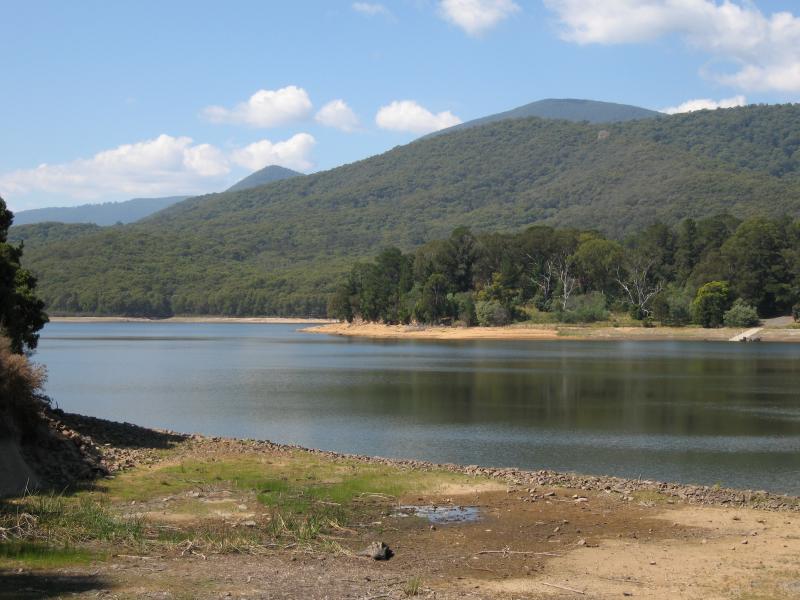 Healesville - Maroondah Reservoir: View south-east across reservoir from top of spillway