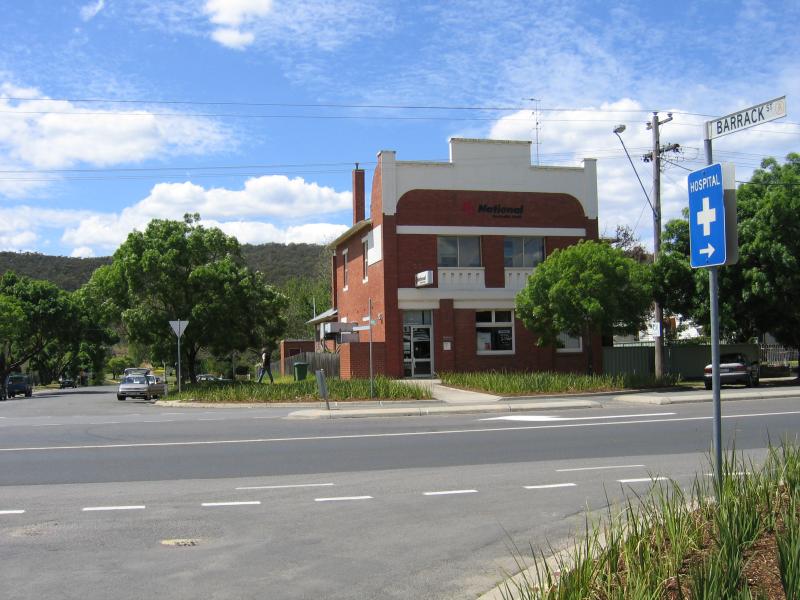 Heathcote - Shops and commercial centre, High Street: National Bank, corner High St and Barrack St