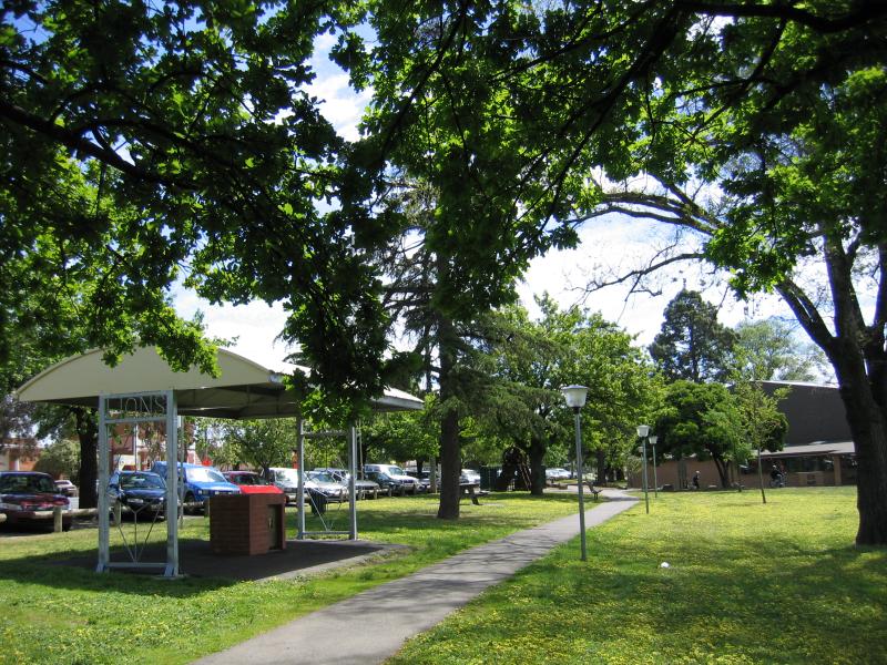 Heathcote - Barrack Reserve, High Street: BBQ shelter along High St