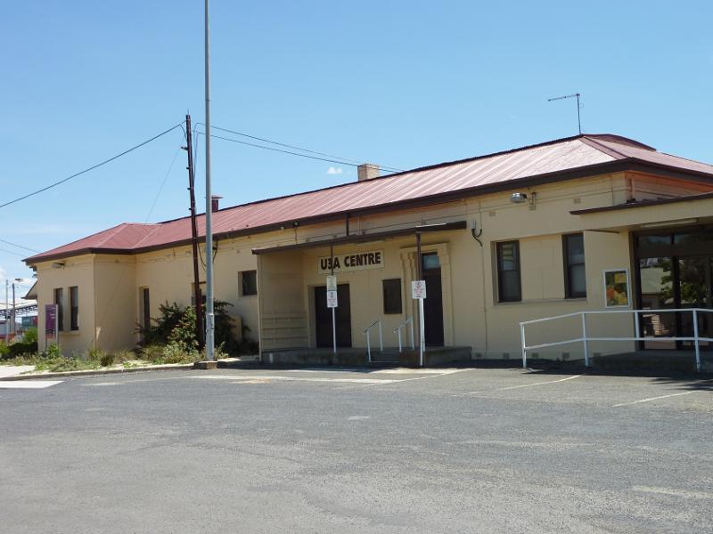 Horsham - Railway station, Railway Avenue: View of station from car park off Station Av