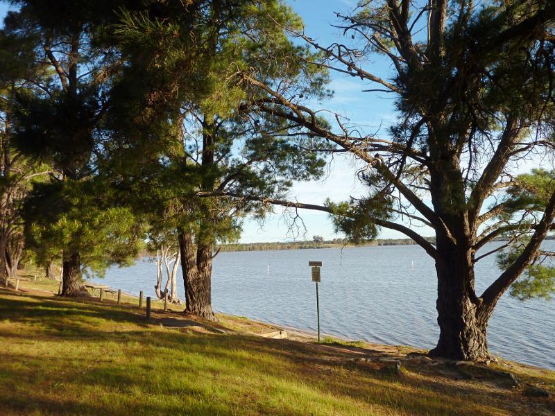 Horsham - Northern side of Green Lake, Western Highway, south-east of Horsham: Picnic area overlooking north-eastern end of lake
