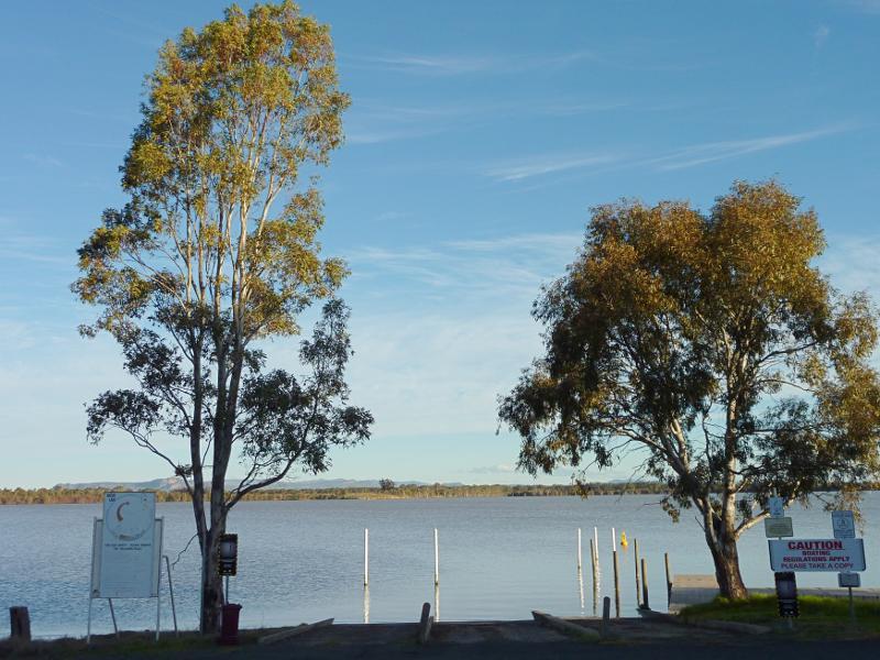 Horsham - Northern side of Green Lake, Western Highway, south-east of Horsham: Boat ramp at north-western end of lake