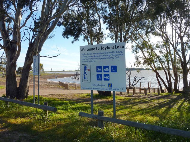 Horsham - Taylors Lake recreation area, Fishers Road: View towards lake from car park