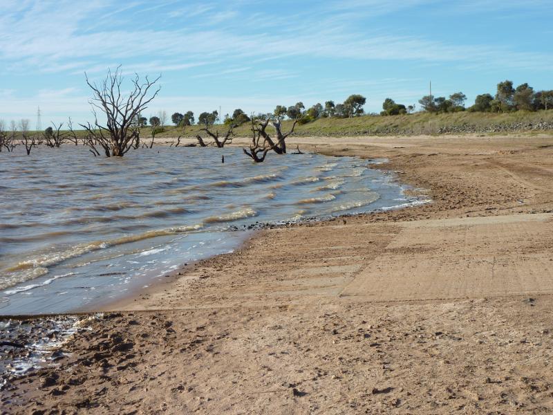 Horsham - Taylors Lake recreation area, Fishers Road: View north along lake at boat ramp
