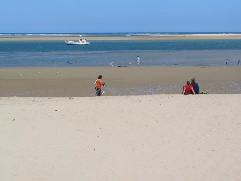 Inverloch - Inverloch town beach, Anderson Inlet west of Inverloch Jetty: View south from beach towards Anderson Inlet