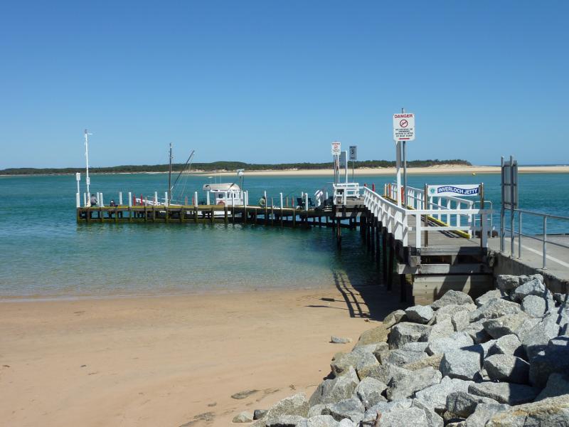 Inverloch - Inverloch Jetty, Anderson Inlet at Point Hughes: View towards jetty and Anderson Inlet from car park