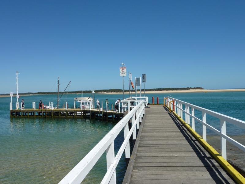 Inverloch - Inverloch Jetty, Anderson Inlet at Point Hughes: View along jetty near entrance