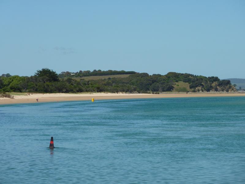 Inverloch - Inverloch Jetty, Anderson Inlet at Point Hughes - View east along Anderson Inlet from jetty