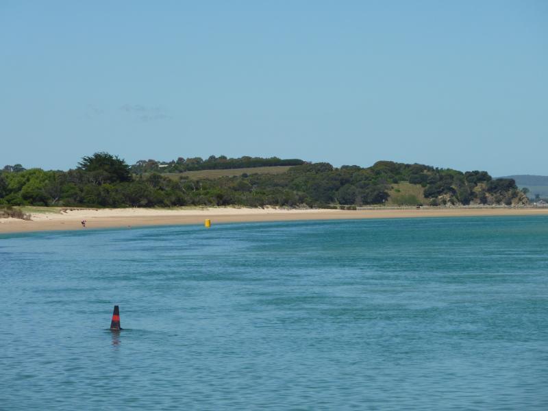 Inverloch - Inverloch Jetty, Anderson Inlet at Point Hughes: View east along Anderson Inlet from jetty