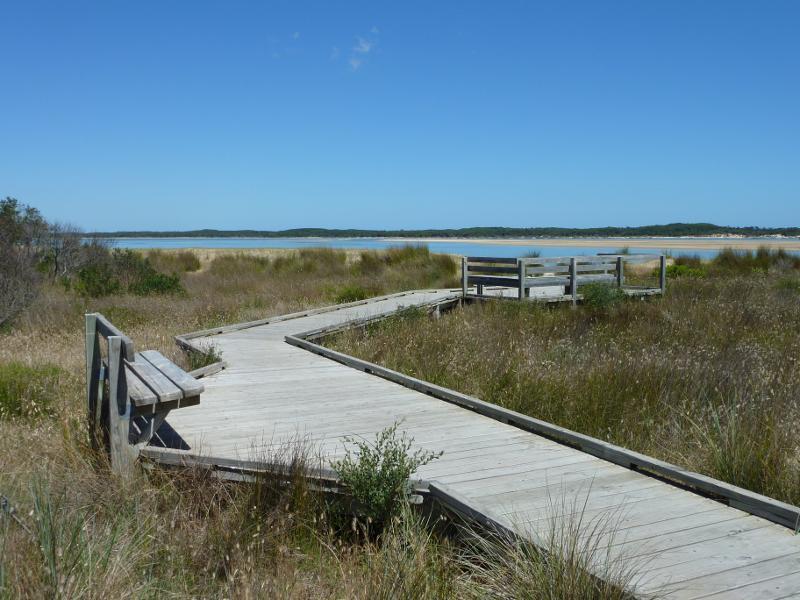 Inverloch - Beach and foreshore, The Esplanade at Cuttriss Street: View south along path towards beach