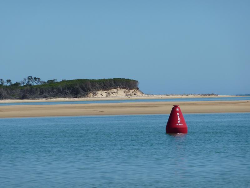 Inverloch - Beach and foreshore, eastern end of The Esplanade: View across Anderson Inlet towards Point Smythe
