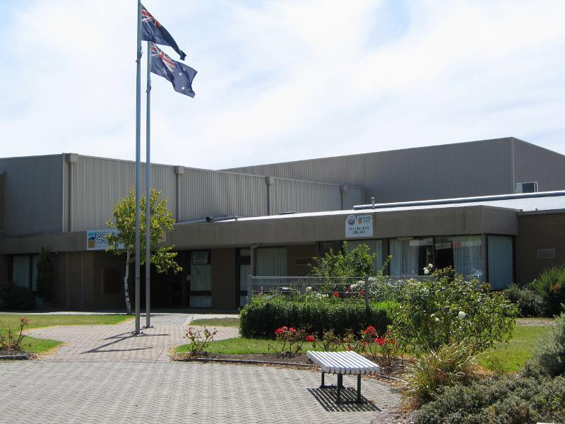 Inverloch - Around Inverloch: Inverloch Library, corner A'Beckett St and Reilly St