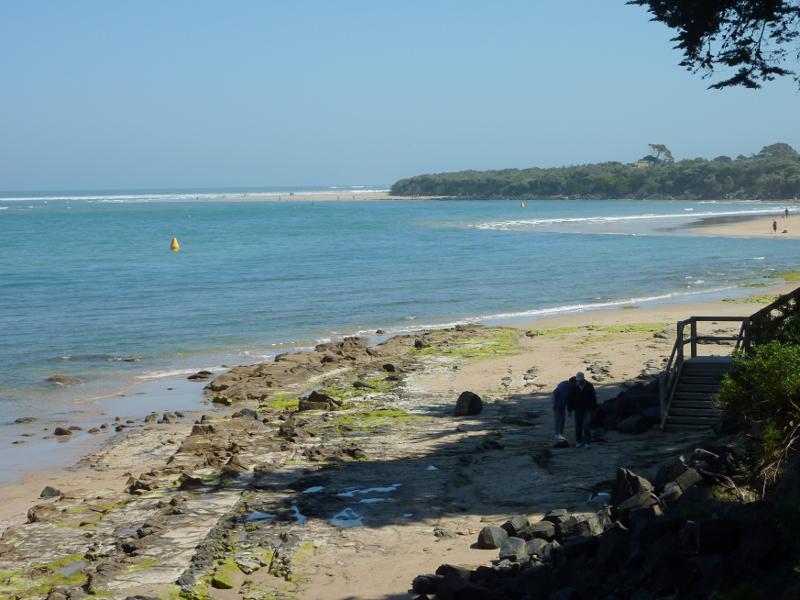 Inverloch - Beach along Ramsey Boulevard at Western Street: View south-west across beach
