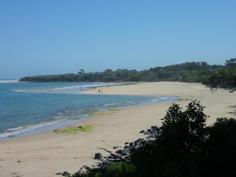 Inverloch - Beach along Ramsey Boulevard at Western Street: View south-west along beach
