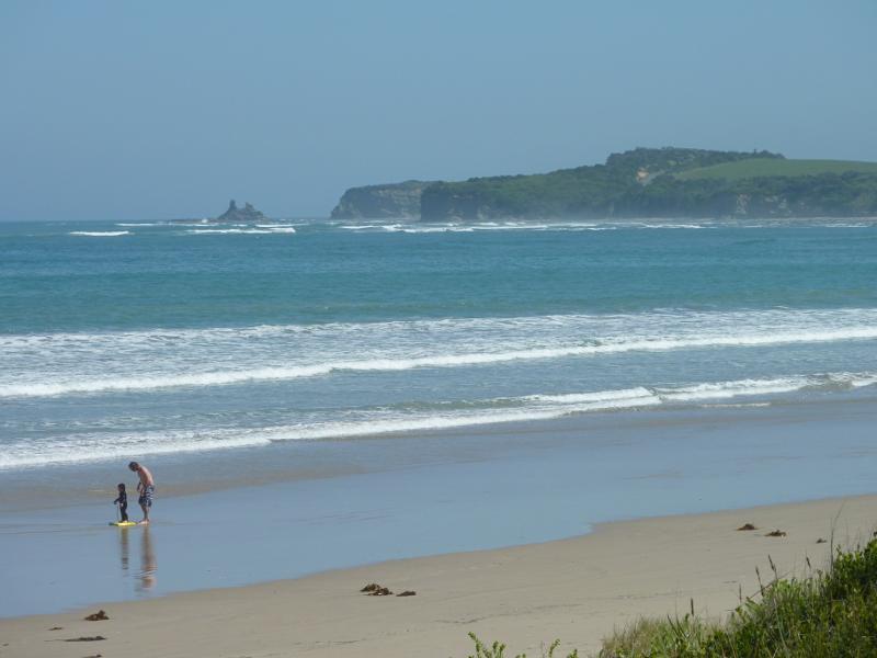 Inverloch - Beach at Inverloch Surf Life Saving Club, Surf Parade at Goroke Street: View south-west across ocean towards Eagles Nest