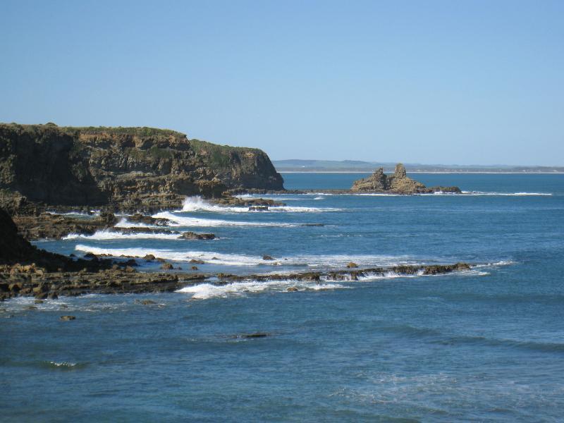 Inverloch - Bunurong Coastal Drive, Shack Bay: View east from top of cliffs towards Eagles Nest