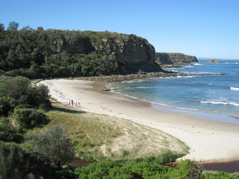 Inverloch - Bunurong Coastal Drive, Shack Bay: View east along beach