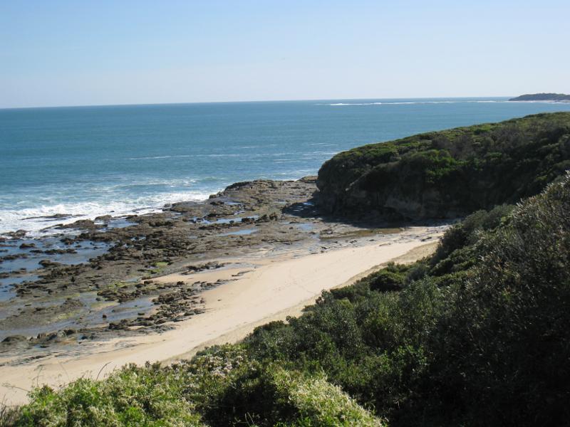 Inverloch - Bunurong Coastal Drive, Twin Reefs: View west along coast from lookout