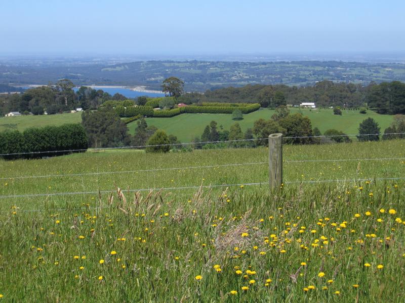 Kallista - Views from Gallemonda Park Road: View south-west towards Cardinia Reservoir from Gallemonda Park Road at Cardinia Ct