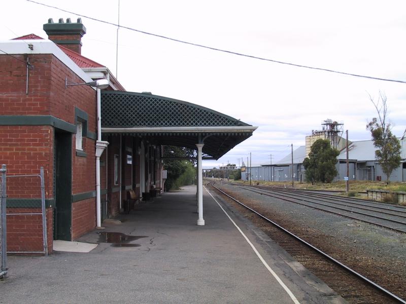 Kerang - Railway station: View north along railway station platform