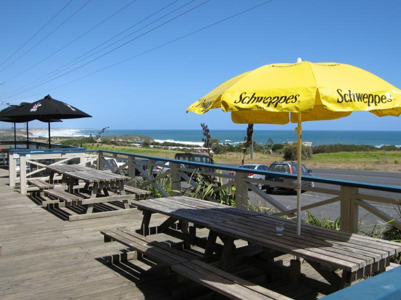 Kilcunda - Town centre, Bass Highway between Peppermint Road and Carew Street: View along verandah of Ocean View Hotel towards beach