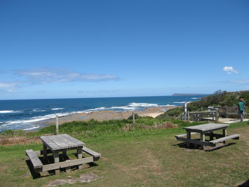 Kilcunda - Kilcunda Foreshore Reserve, Bass Highway south-east of Carew Street: Picnic tables overlooking beach