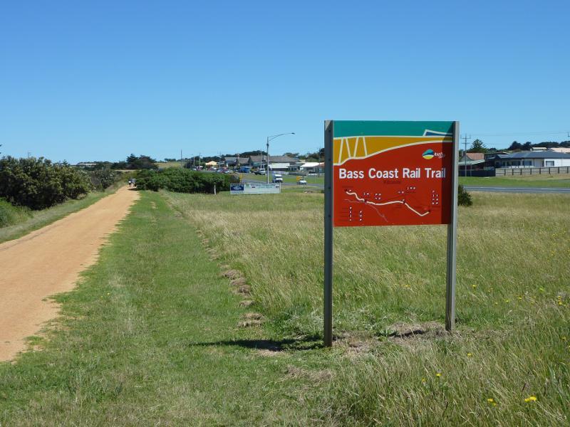 Kilcunda - Kilcunda Foreshore Reserve, Bass Highway south-east of Carew Street: View north-west along Bass Coast Rail Trail near playground