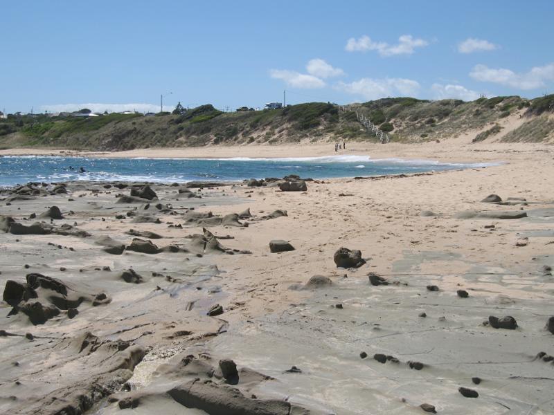 Kilcunda - Town beach: View north-west along beach from eastern end