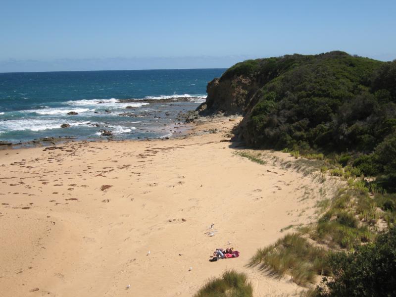 Kilcunda - Trestle Bridge and Bass Coast Rail Trail, Bass Highway around Bourne Creek: View towards headland from west side of Trestle Bridge