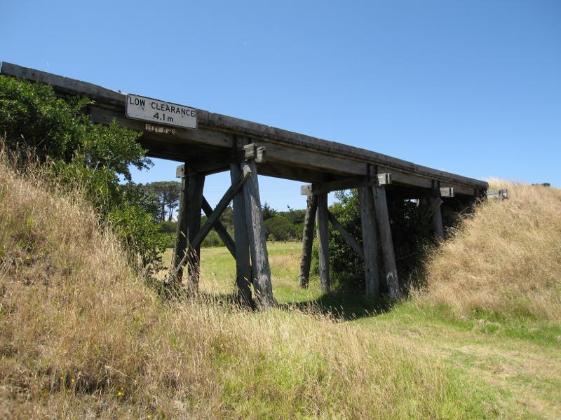 Kilcunda - Bass Highway north-west of town centre: Old railway bridge beside Bass Coast Rail Trail, Bass Hwy west of Kilcunda Ridge Rd
