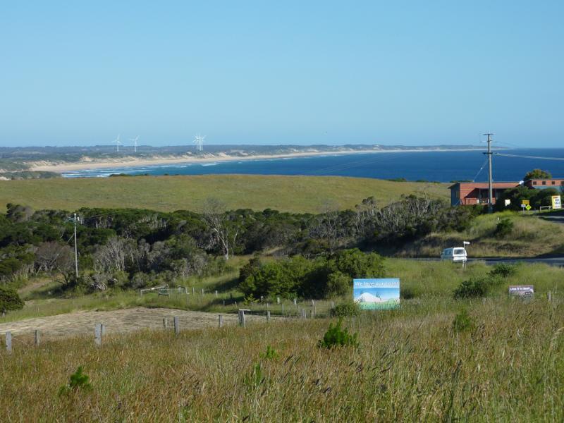 Kilcunda - Bass Highway north-west of town centre: South-easterly view to beach from Bass Hwy west of Mabilia Rd