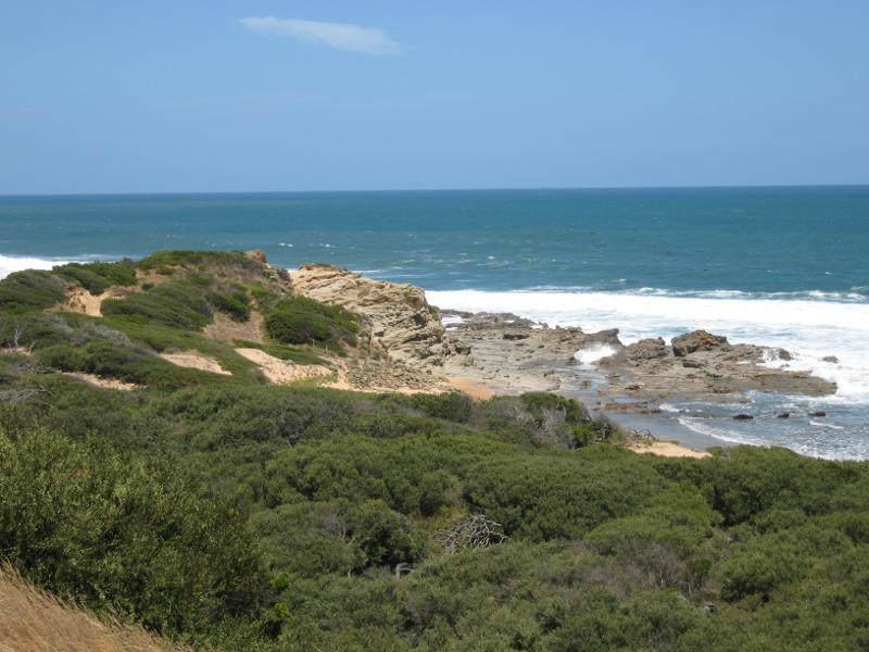 Kilcunda - Shelley Beach, west of town centre: View down to beach from walking track near car park