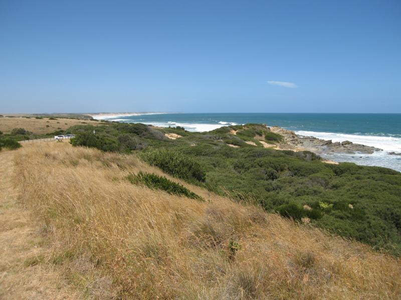Kilcunda - Shelley Beach, west of town centre: View south-east along coast towards car park